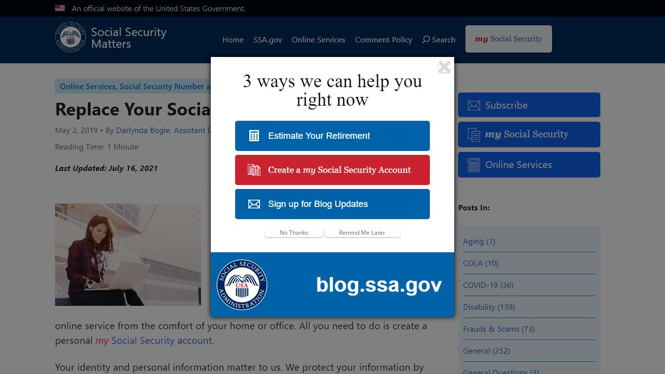Replace Your Social Security Card Online