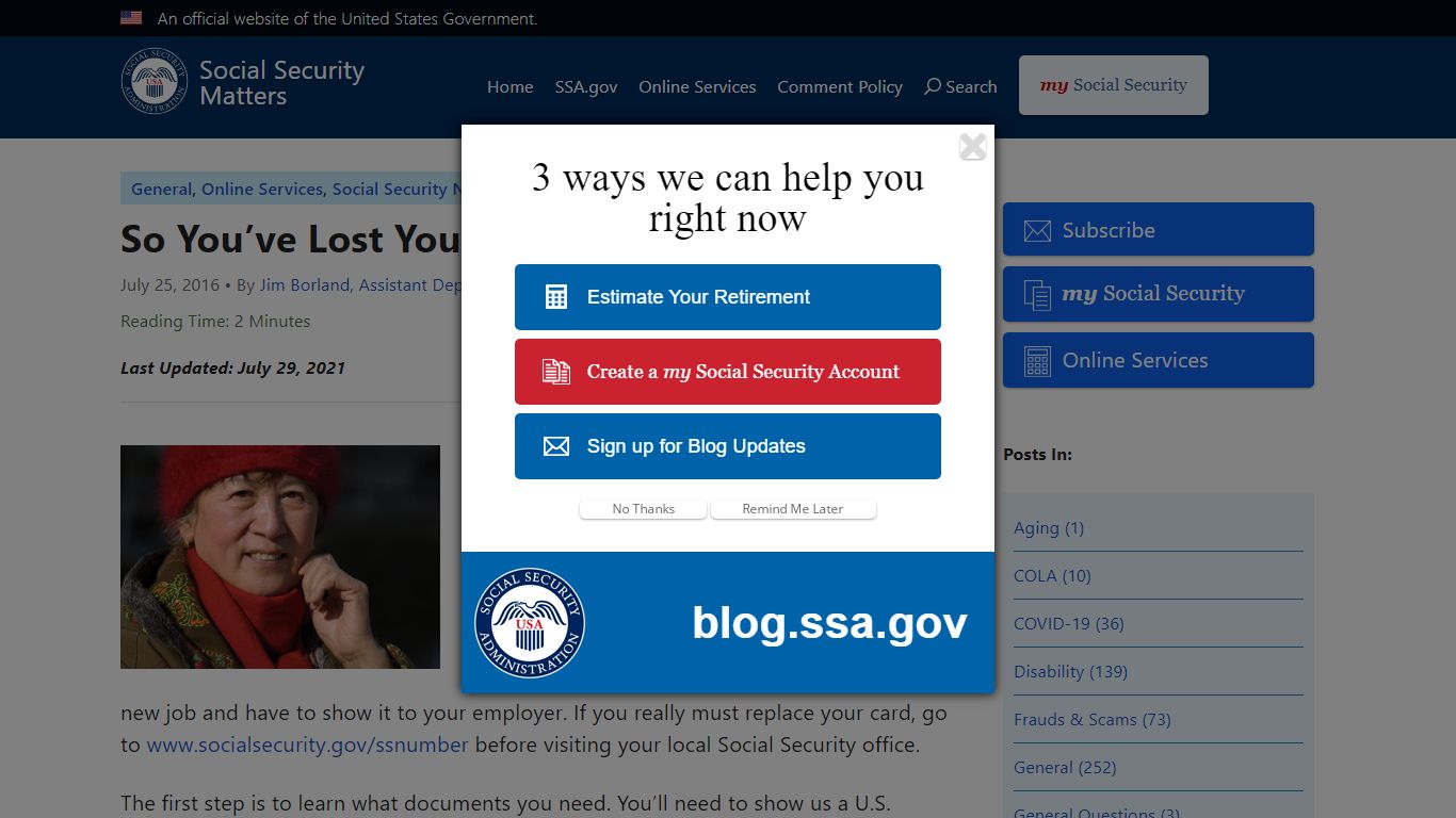 So You’ve Lost Your Social Security Card - Social Security ...